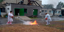 Практические занятия по отработке действия медицинского персонала при пожаре  в филиале №1 Микашевичская больница